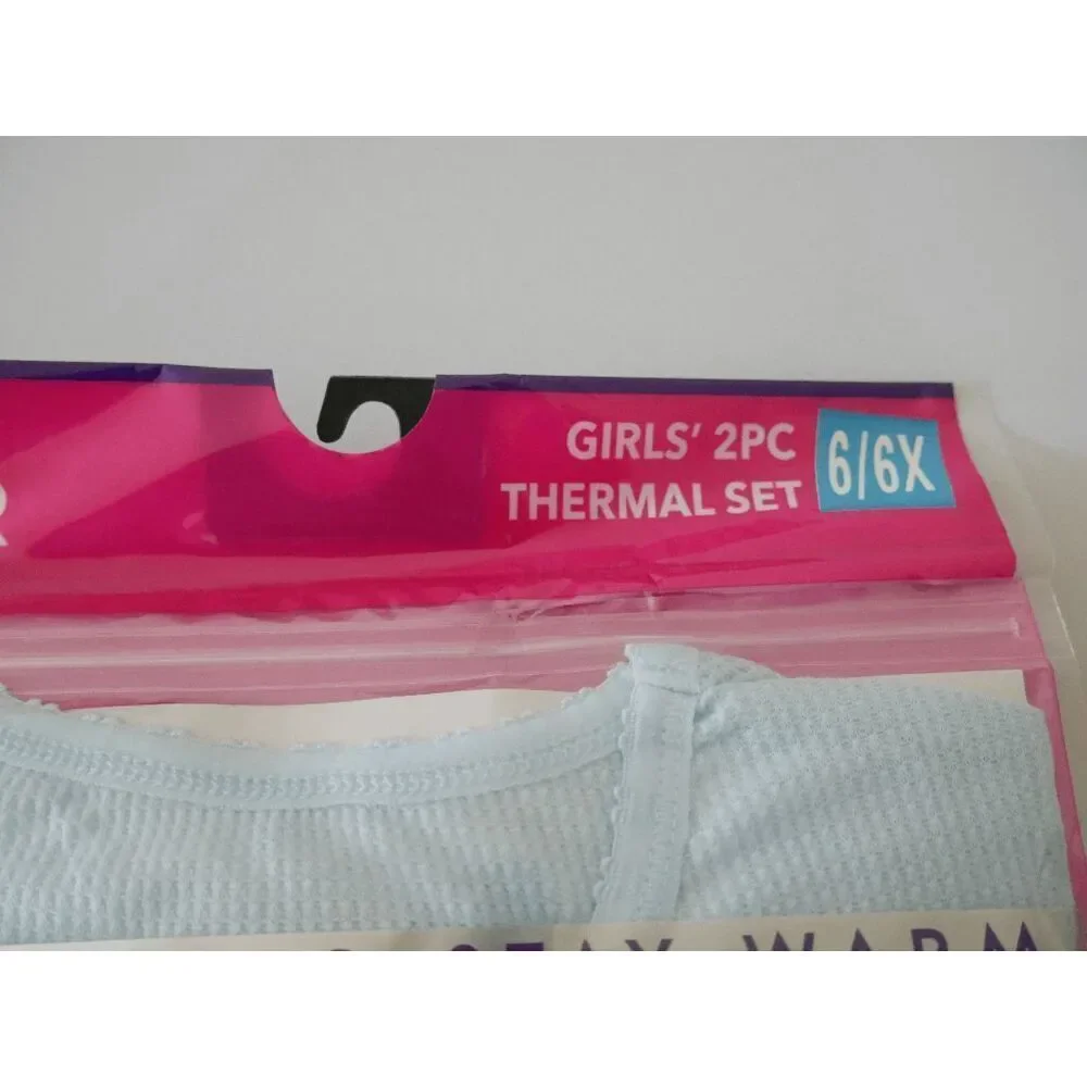 GO UNDER Girls 2PC Thermal Set PINK Base Layer Ultra-Soft Size S 6/6X